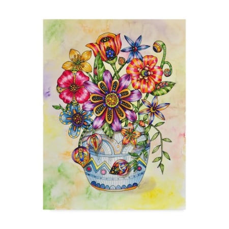 Charlsie Kelly 'Summer Blooms Blue Vase' Canvas Art,24x32